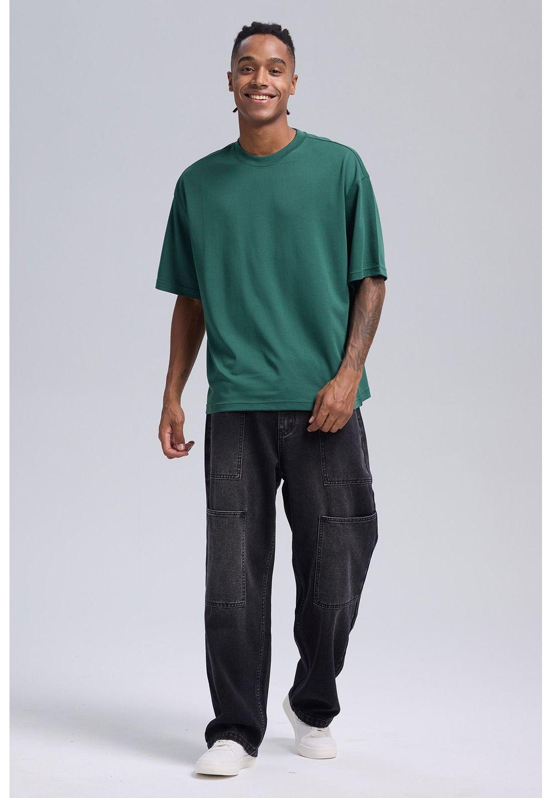 Polera Hombre Loose Fit Verde - ll-3