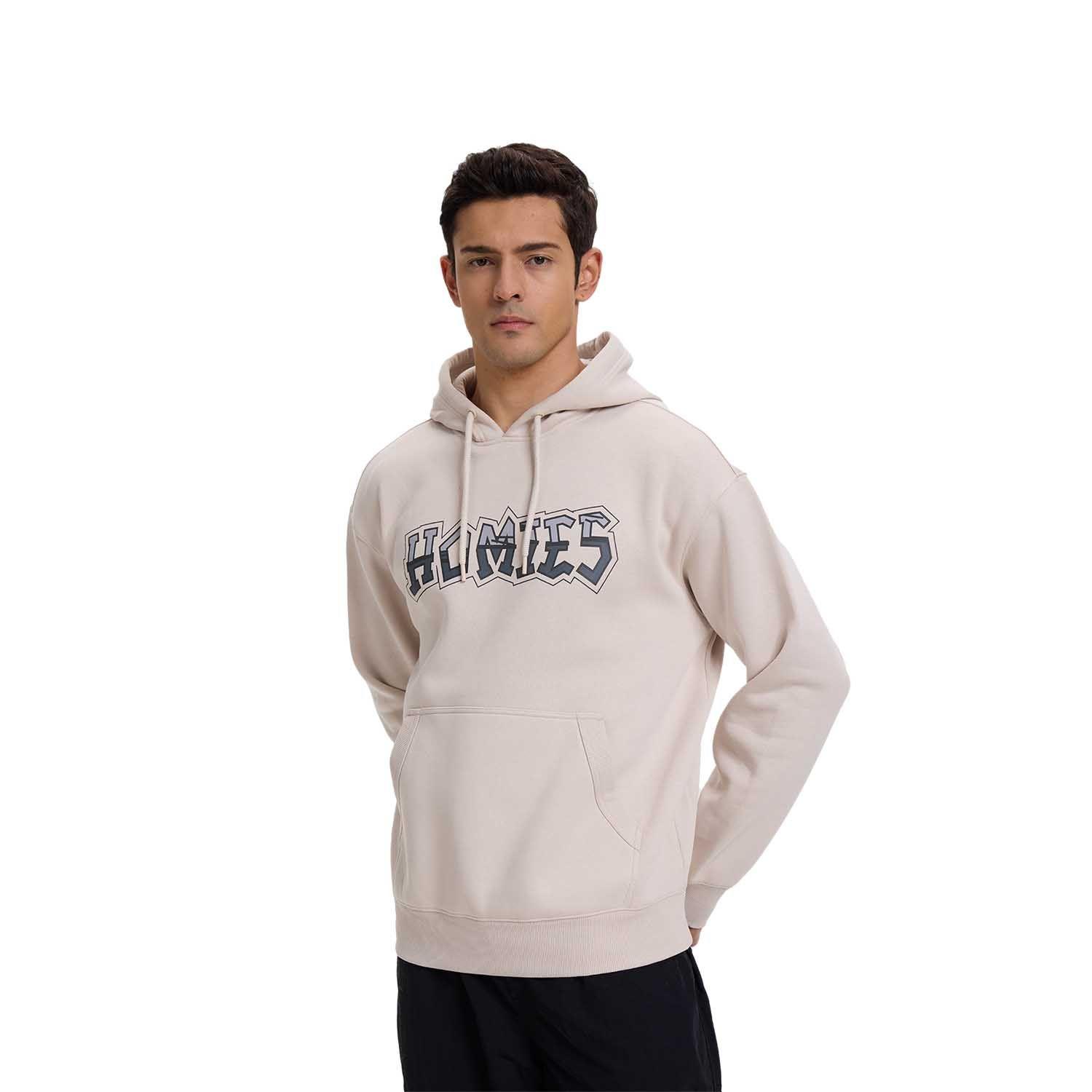 Polerón Hombre Hoodie Print Beige Claro Fashion's Park-0