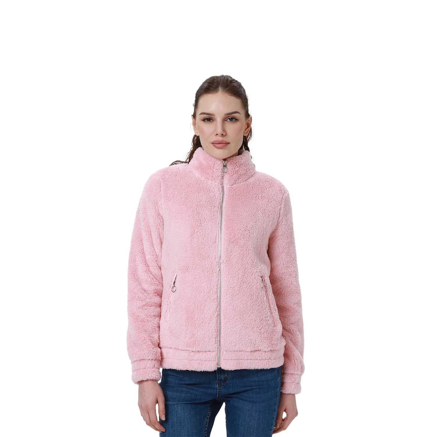 Polar Mujer Full Zipper Palo Rosa Claro-0