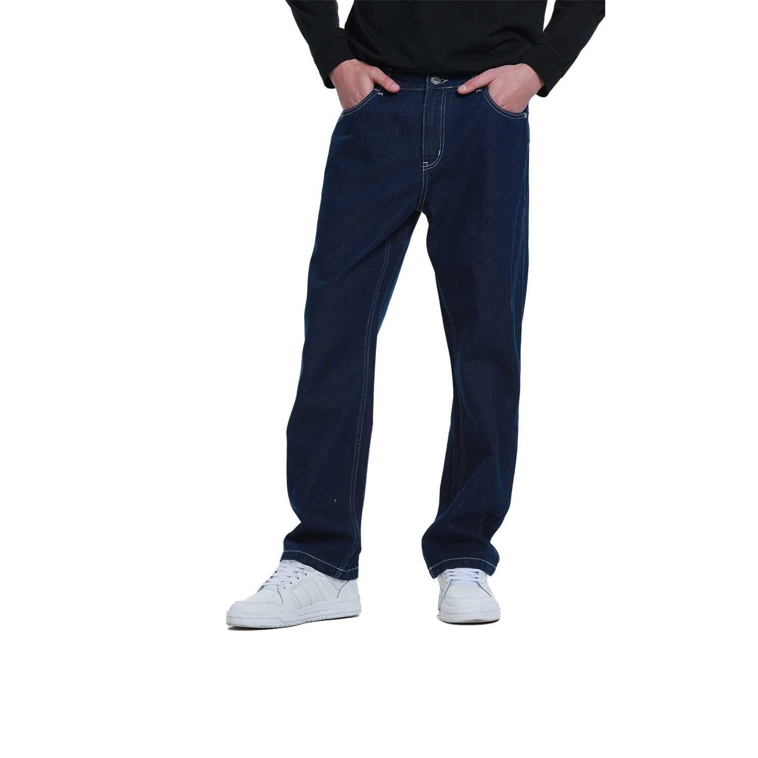 Jeans Hombre Wide Leg Costura Azul-0