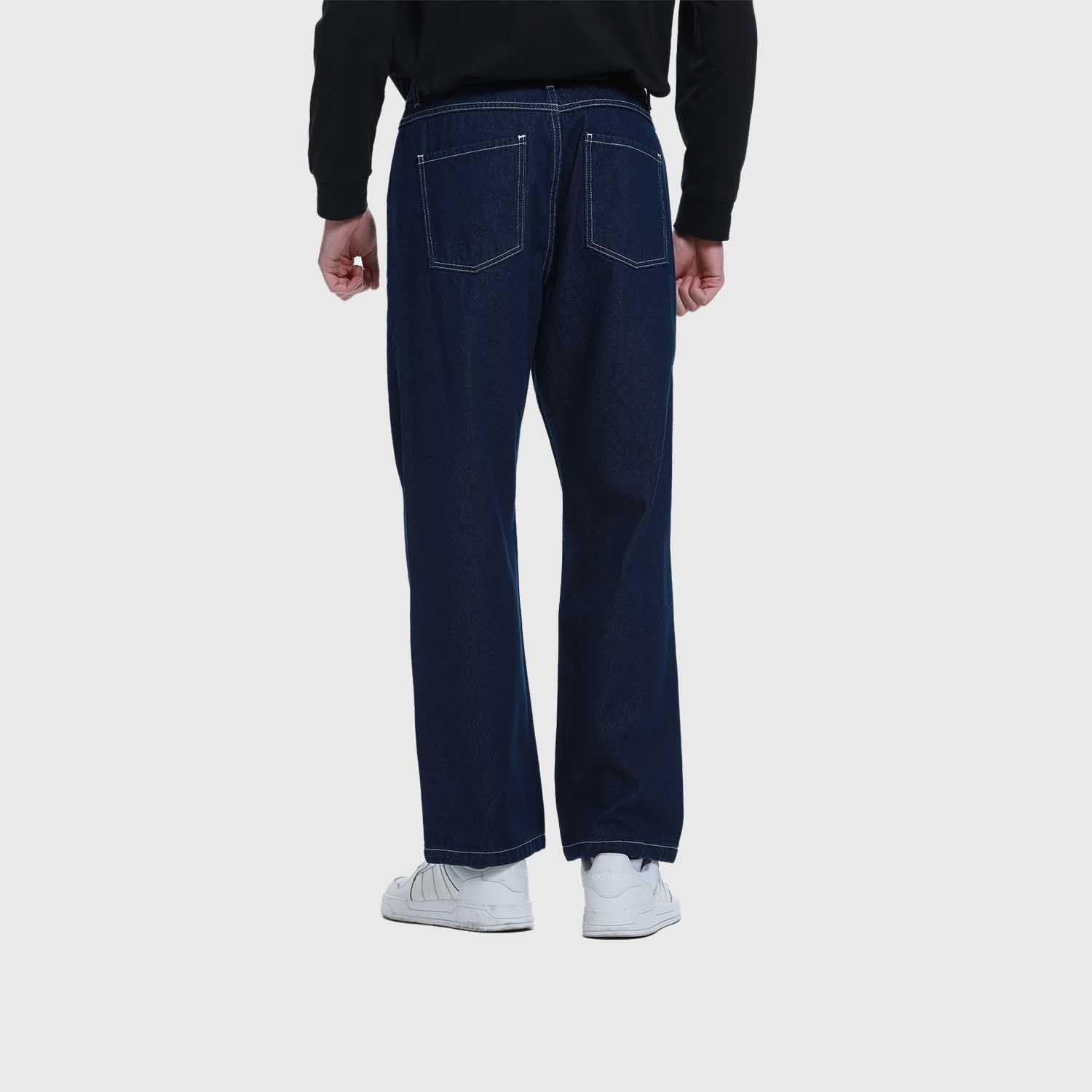 Jeans Hombre Wide Leg Costura Azul-2