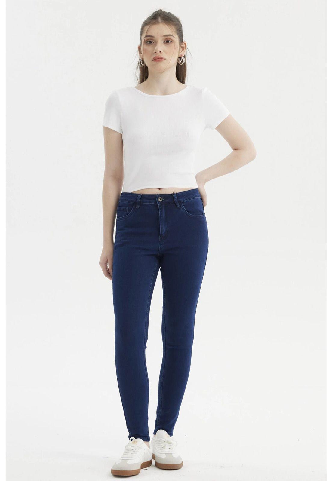 Jeans Mujer Super Skinny Emilia Azul Marino - ll-3