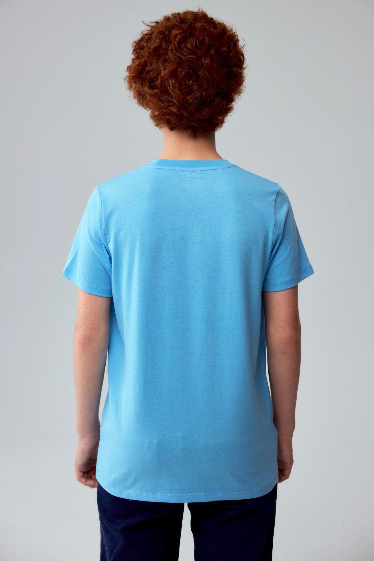 Polera Niño Básica Estampada Celeste-2