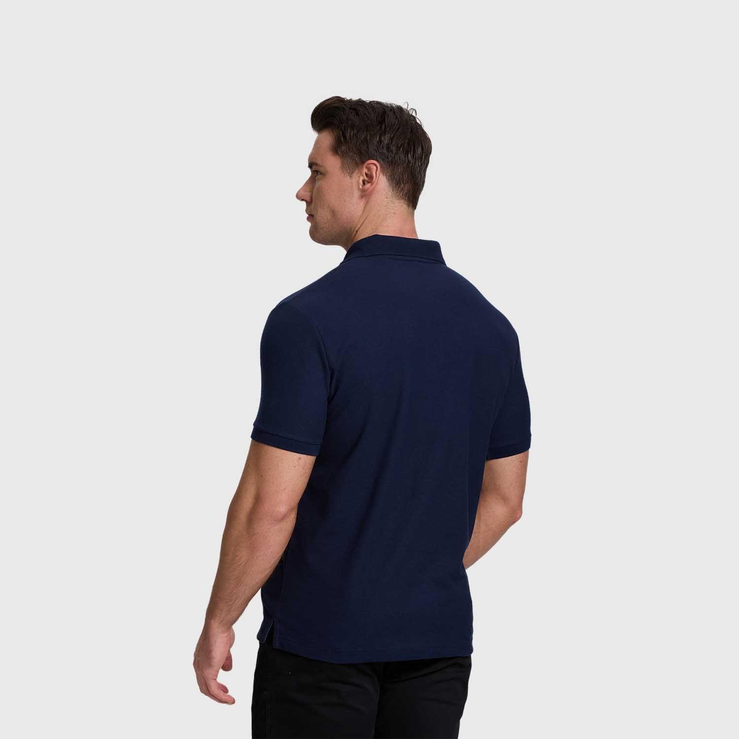 Polera Hombre Pique Básica Azul Marino Lisa Fashion's Park-2