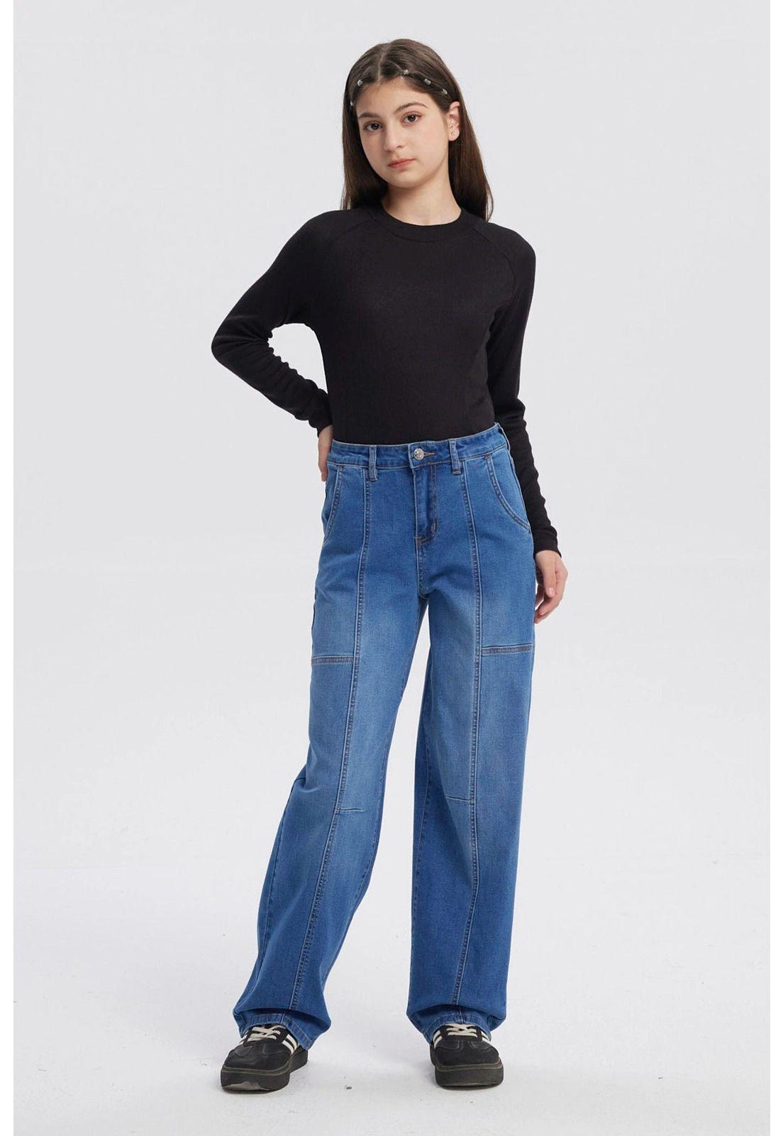 Jeans Niña Baggy Azul-3