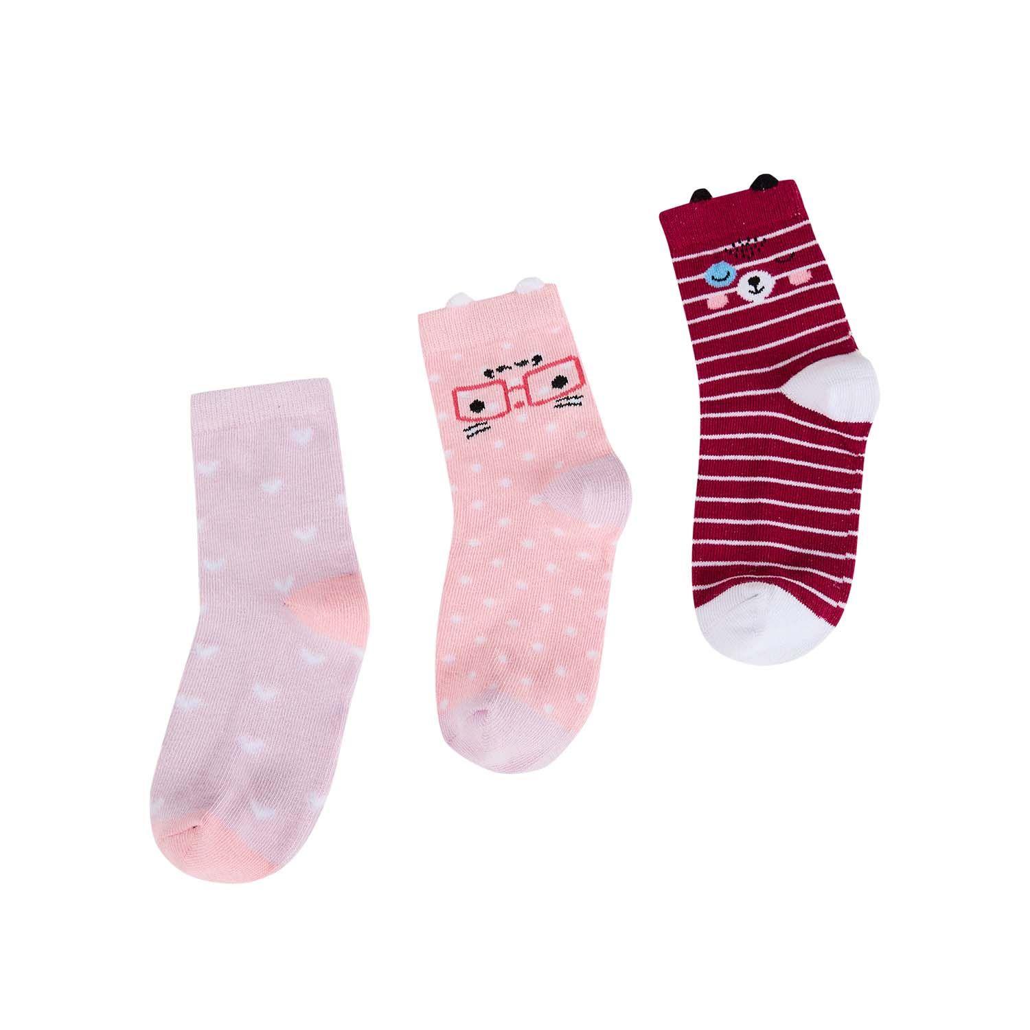 Calcetín De Vestir Niña Tripack P Rosado-0