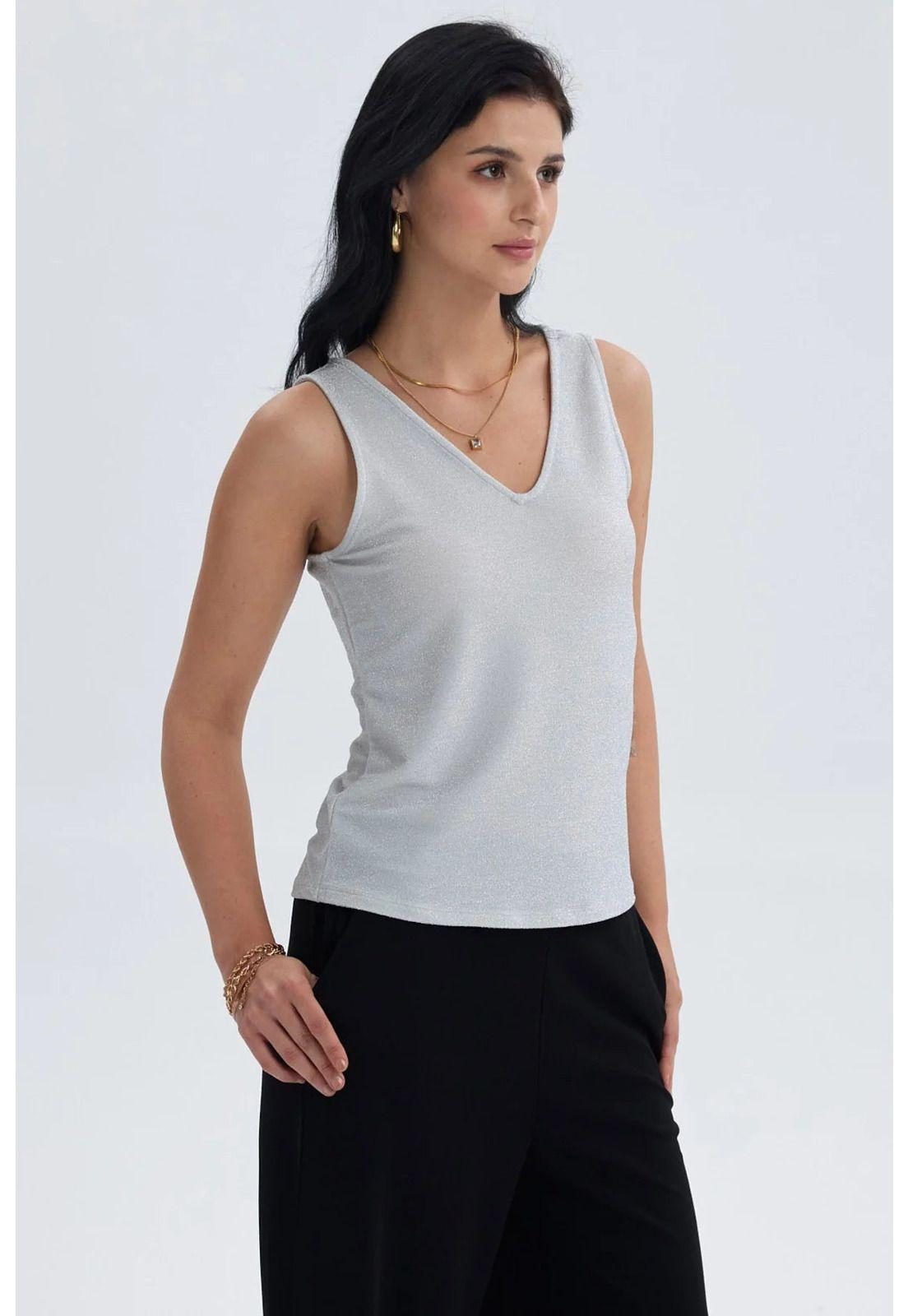 Polera Mujer Pabilo Lisa Con Textura Crudo-1