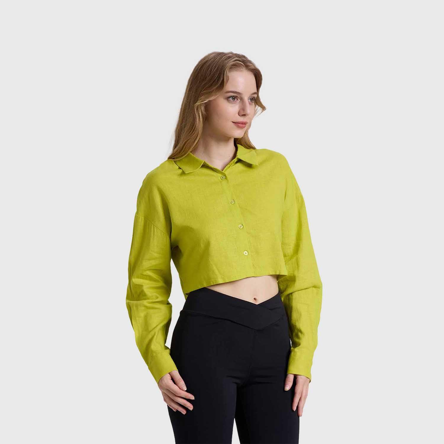 Blusa Mujer Cropped Verde Claro Fashions Park-1
