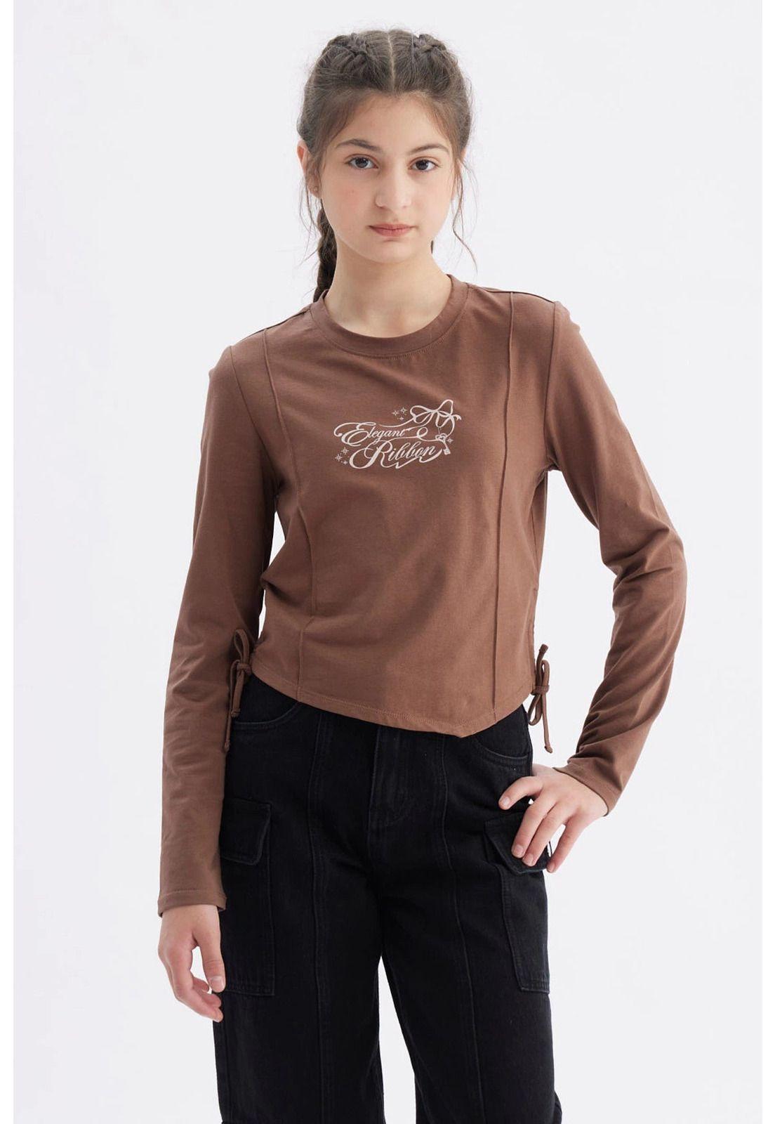 Polera Niña Slim Café - ll-0