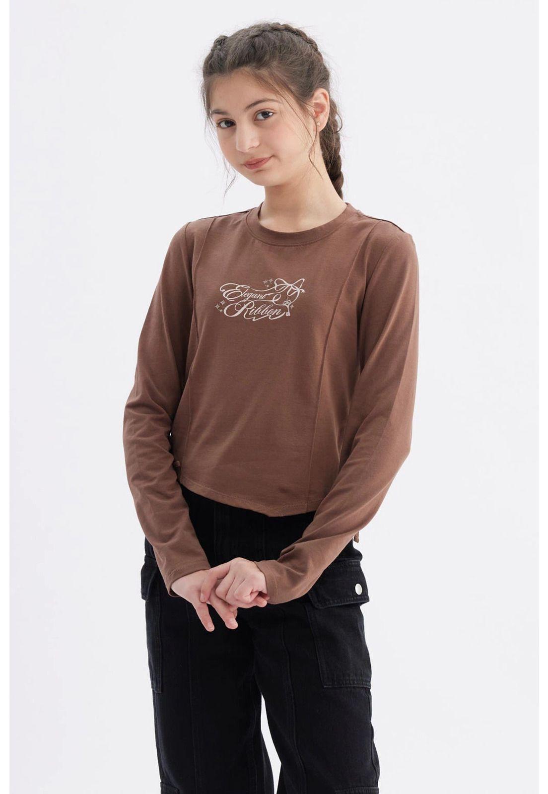 Polera Niña Slim Café - ll-1