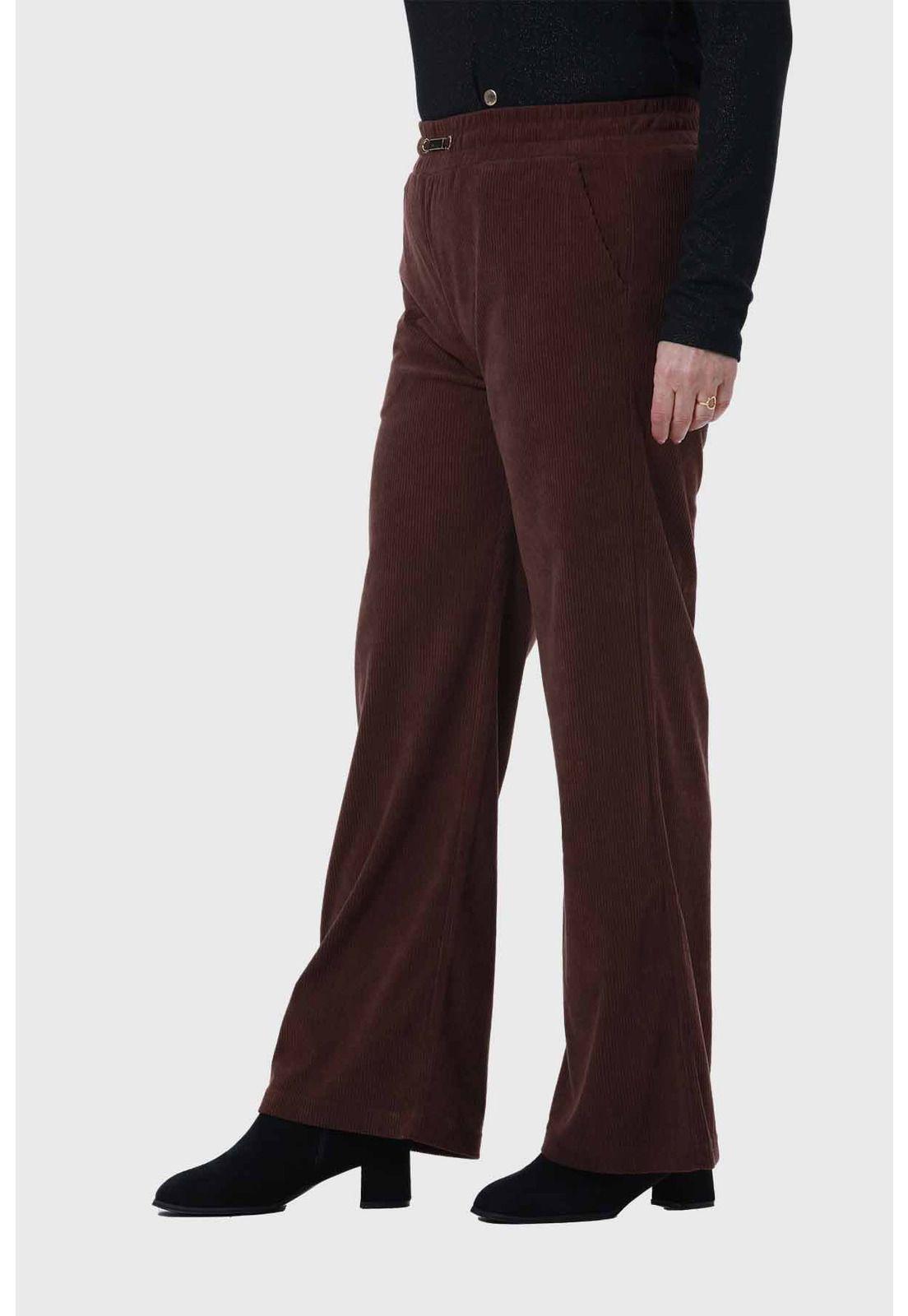 Pantalón Mujer Recto Café-1