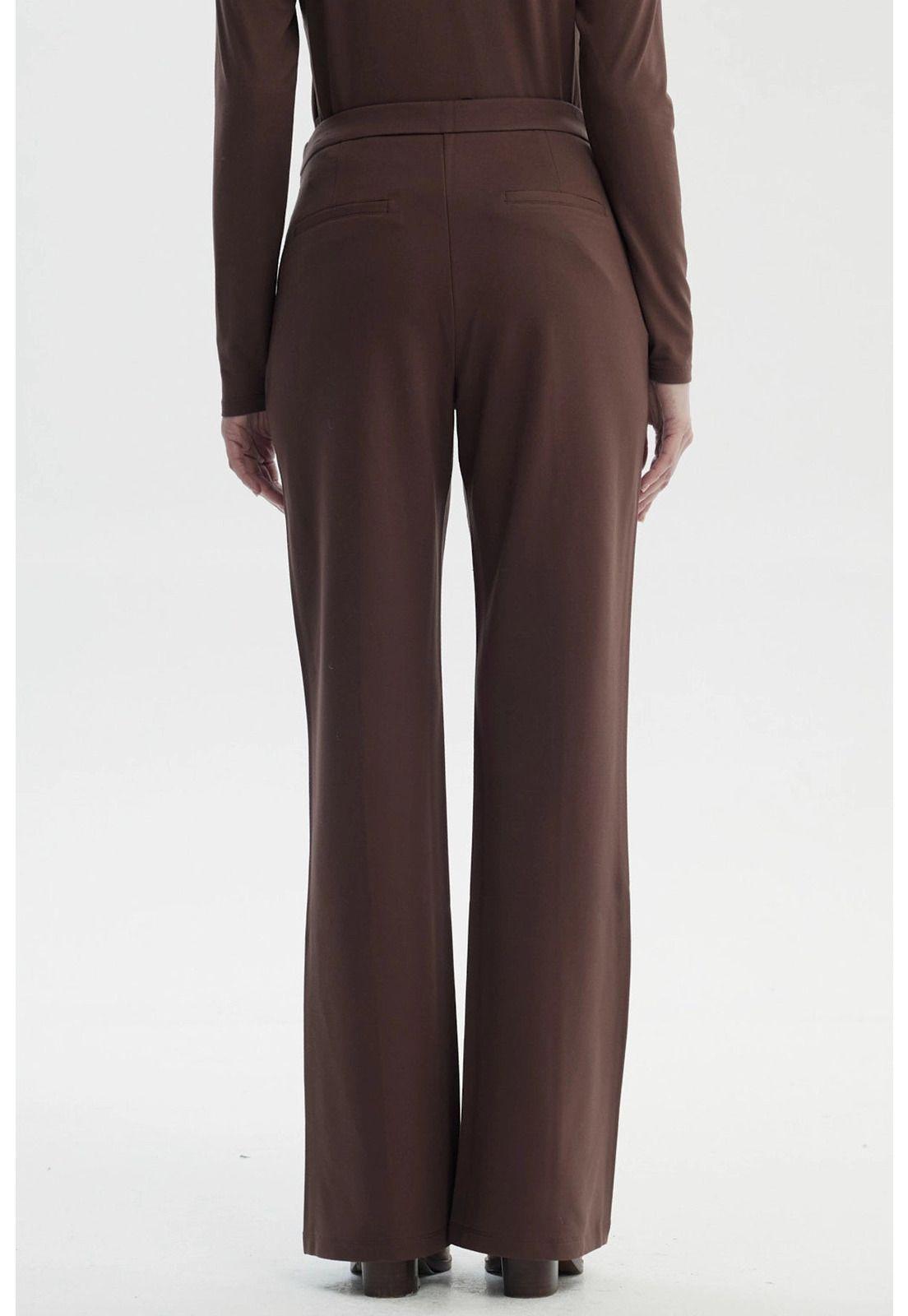 Pantalón Mujer Flare Café Claro-2