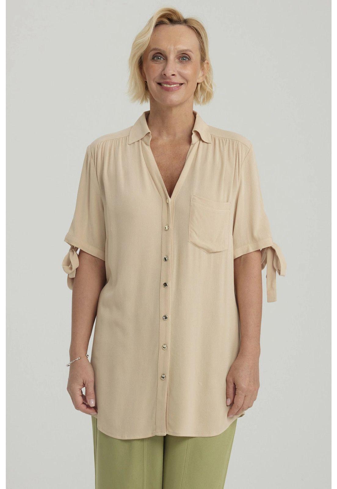 Blusa Mujer Amarra Beige Oscuro-0