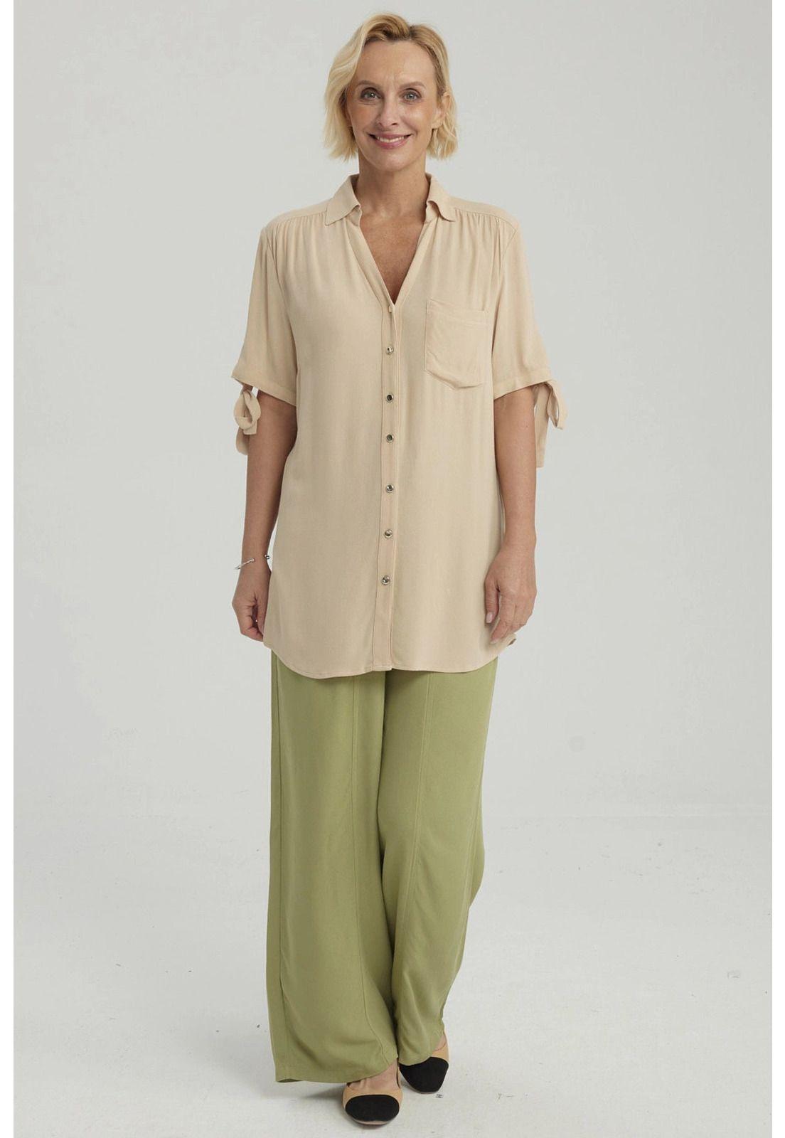 Blusa Mujer Amarra Beige Oscuro-1