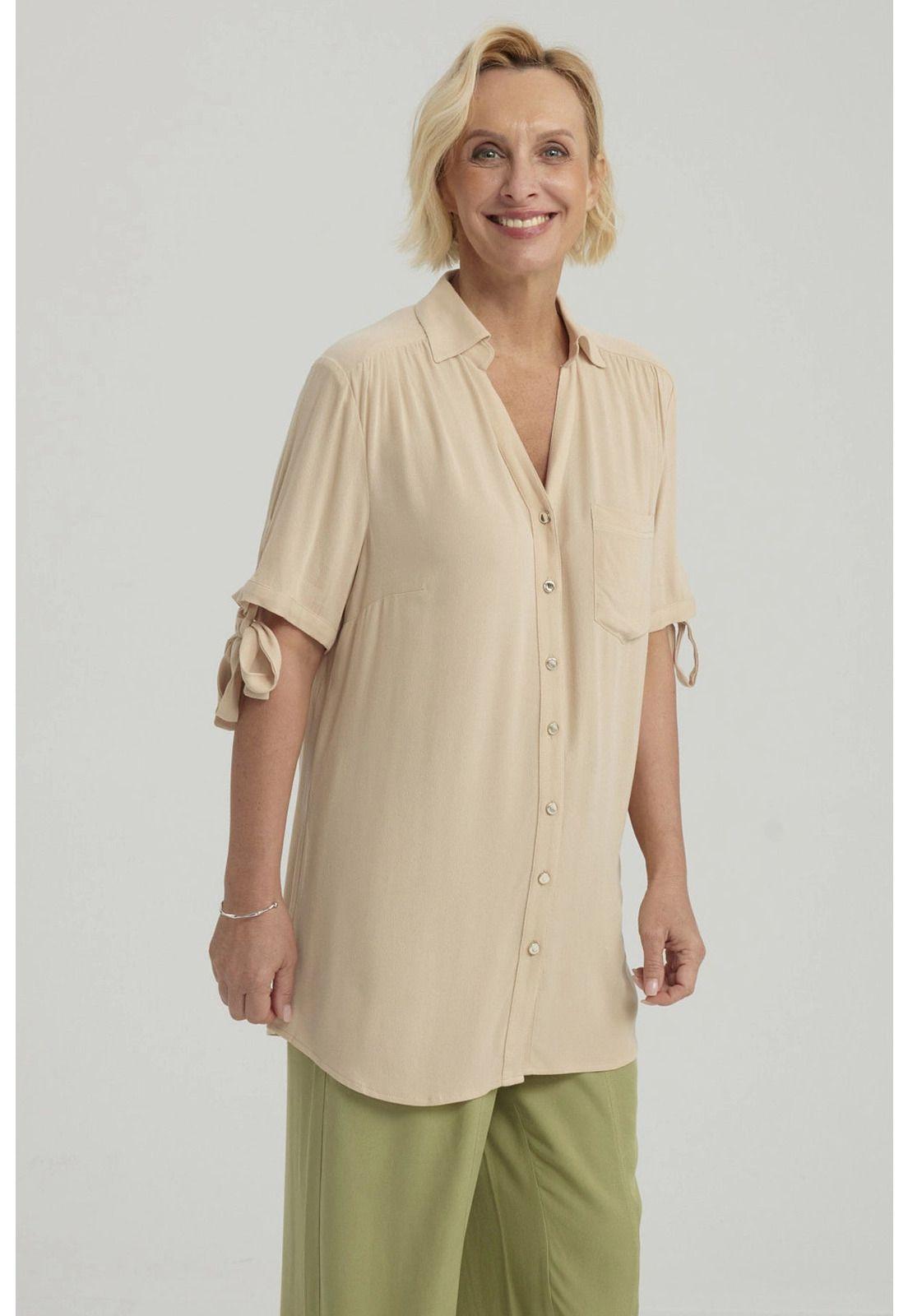 Blusa Mujer Amarra Beige Oscuro-3