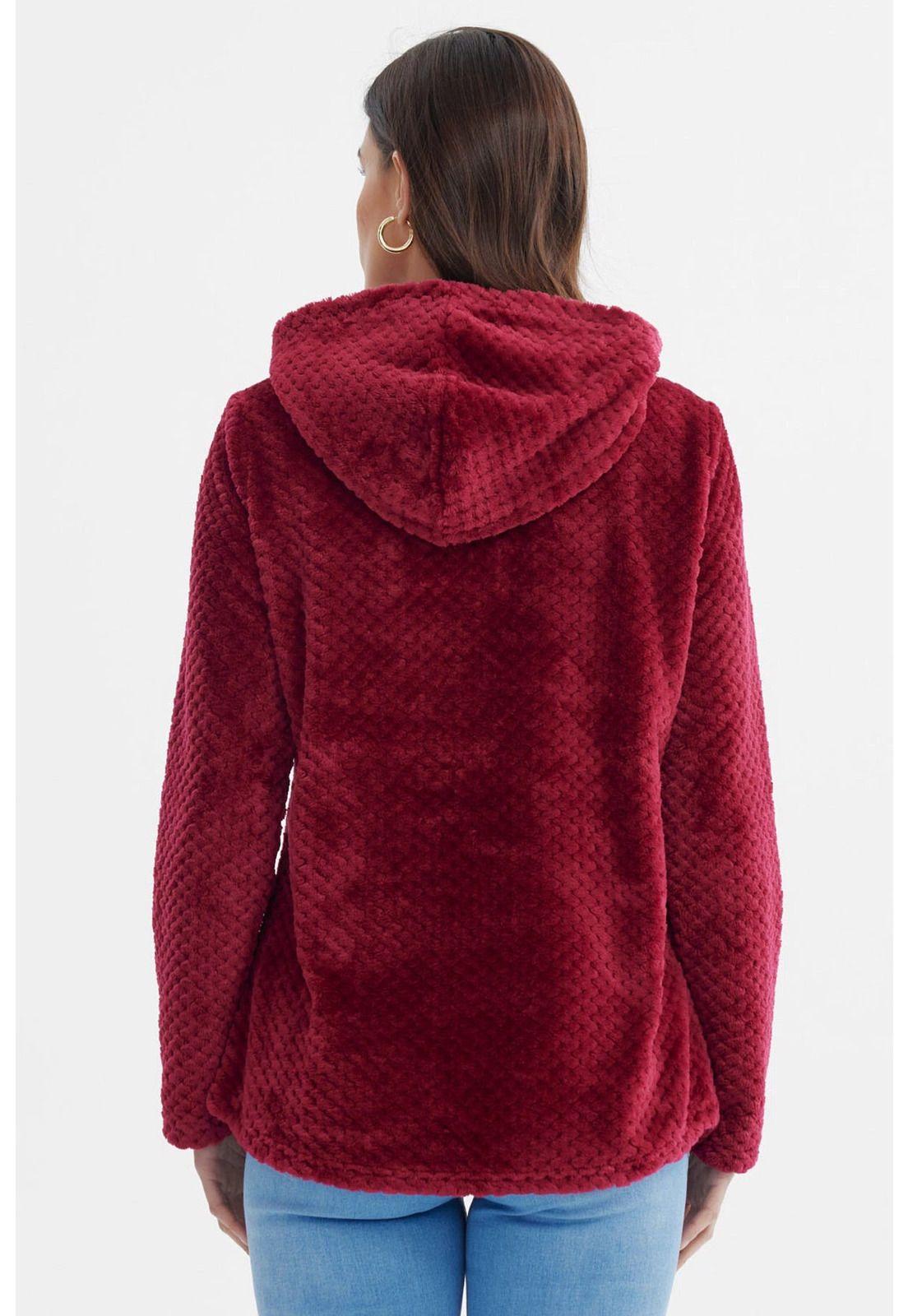 Polar Mujer Básico Aplicación Botón Vino-2