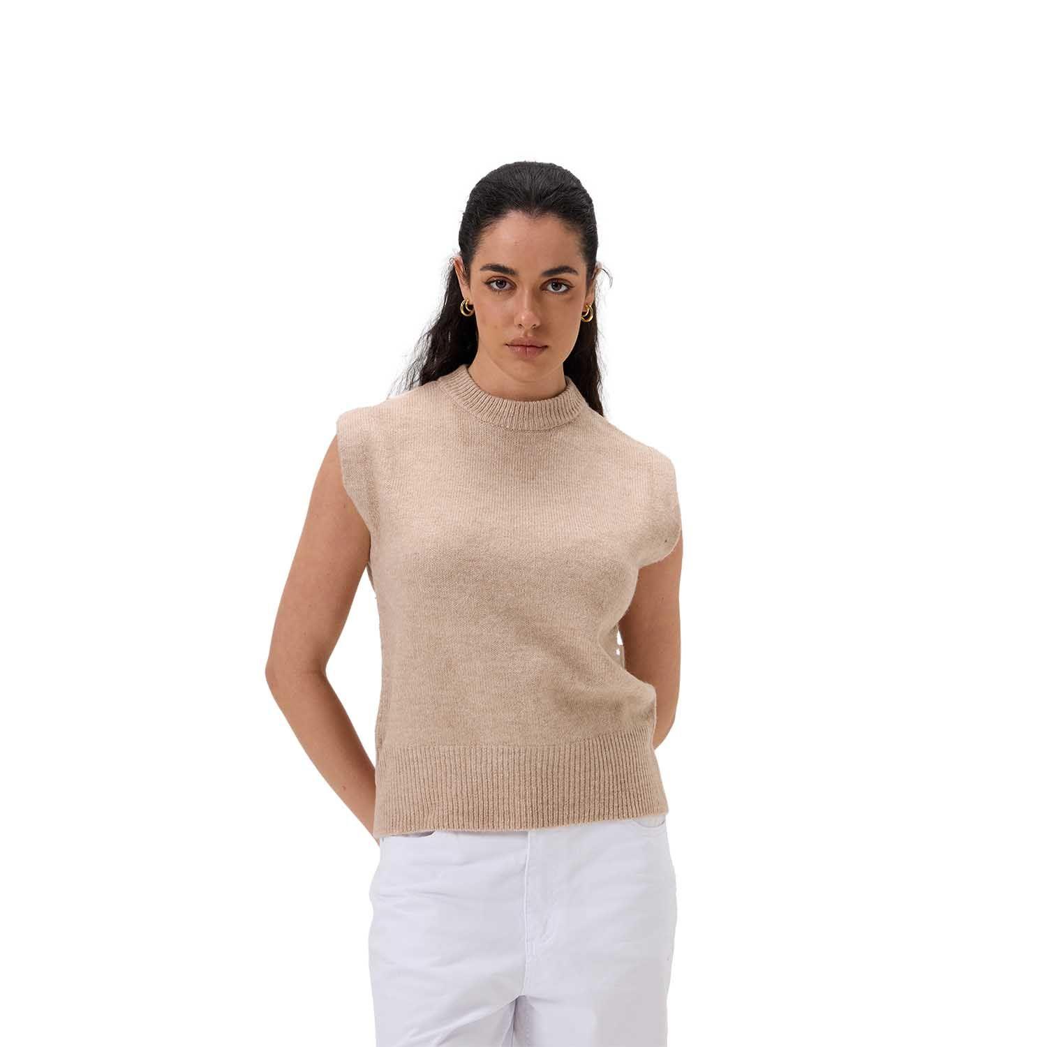 Sweater Mujer Liso Beige Fashion's Park-0