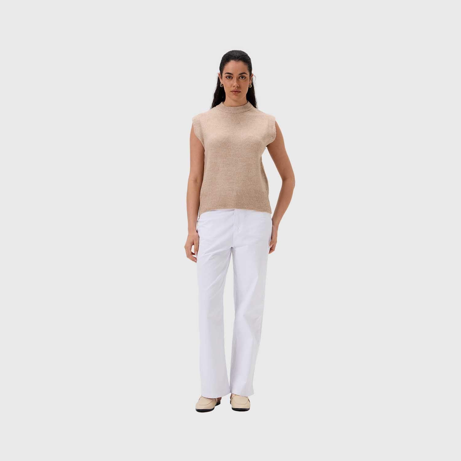 Sweater Mujer Liso Beige Fashion's Park-3