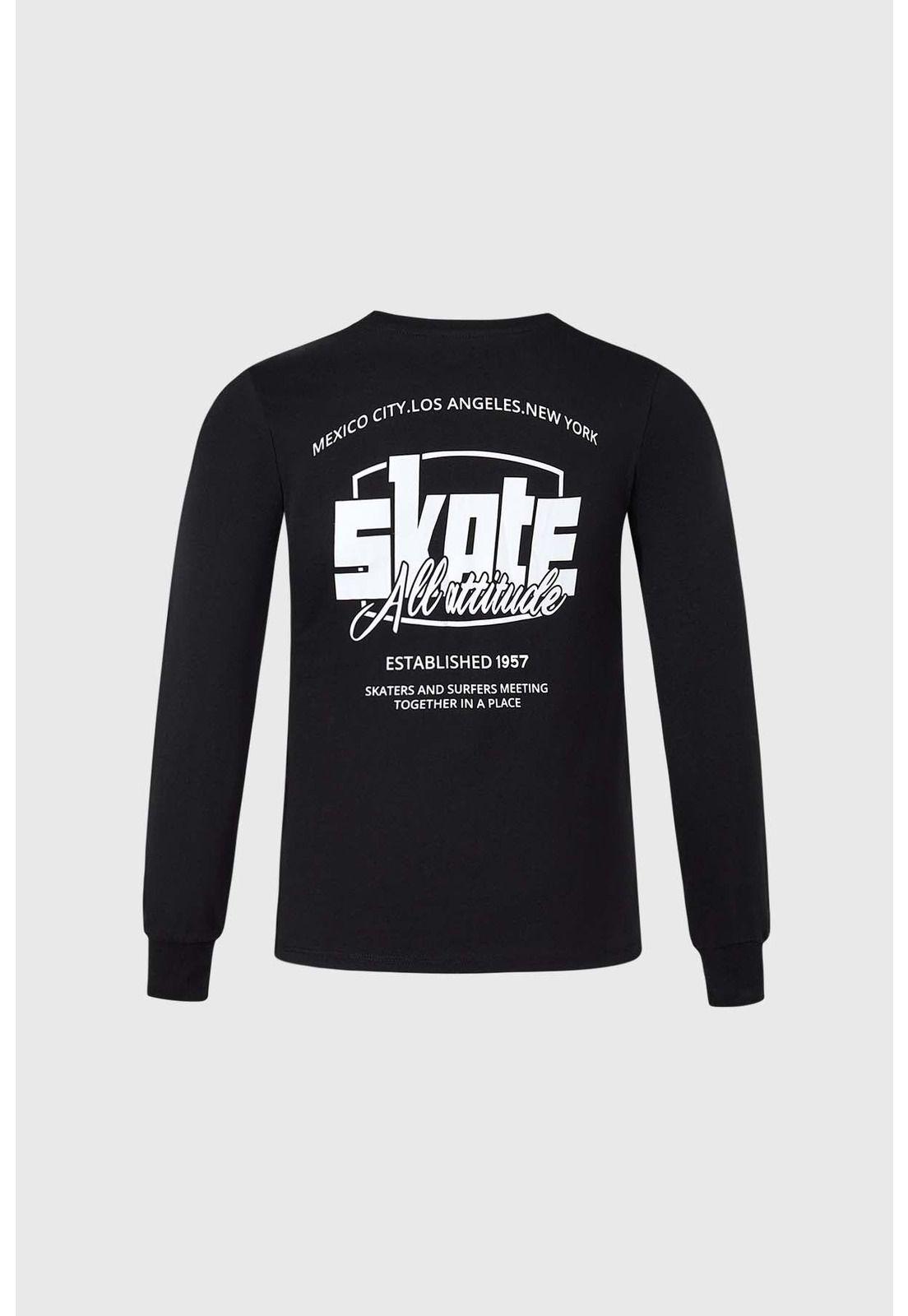 Polera Niño Print Negro - VI-1