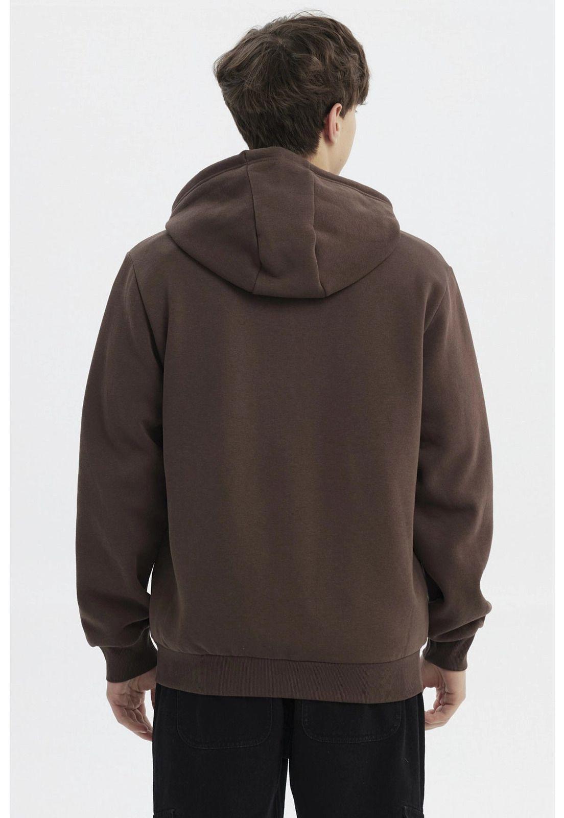 Polerón Hombre Full Zipper Basico Café-2