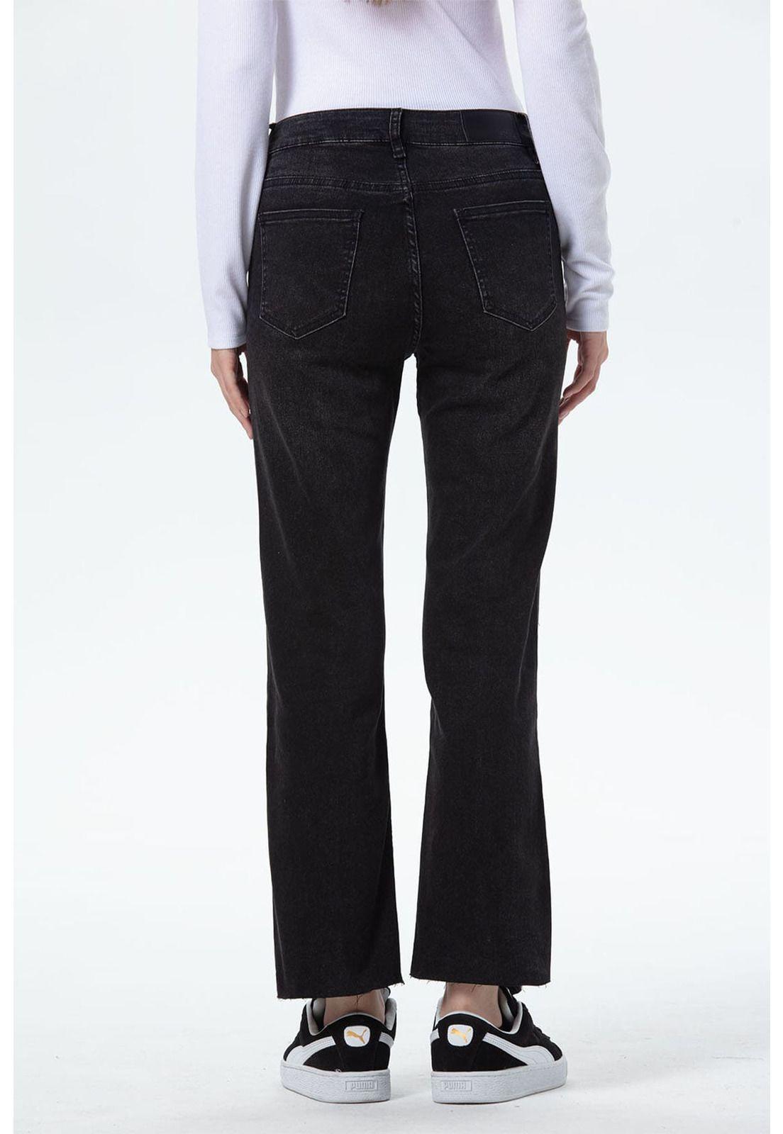 Jeans Mujer Slim Línea Abertura Gris-2