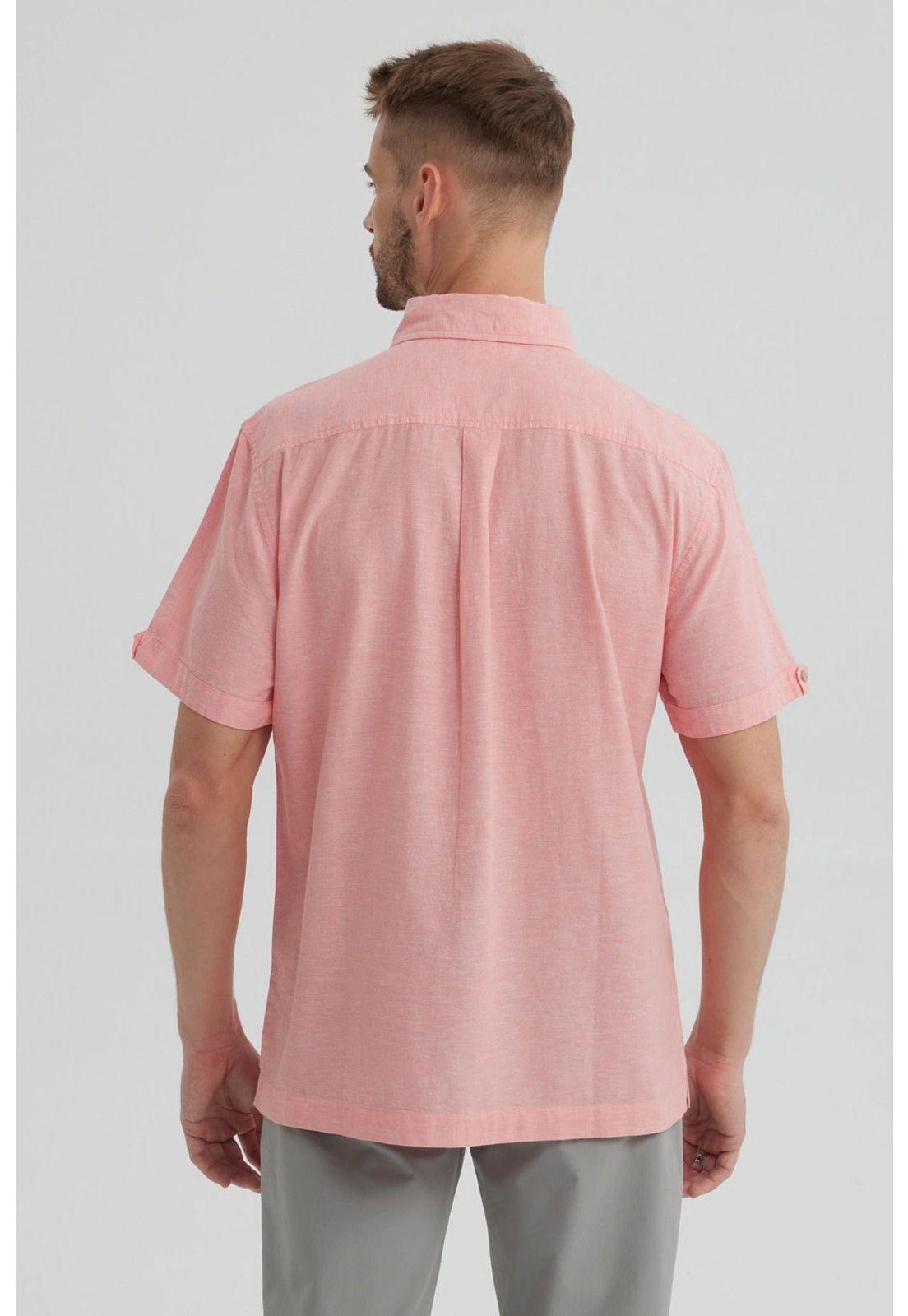 Camisa Hombre Lisa Rosado-2