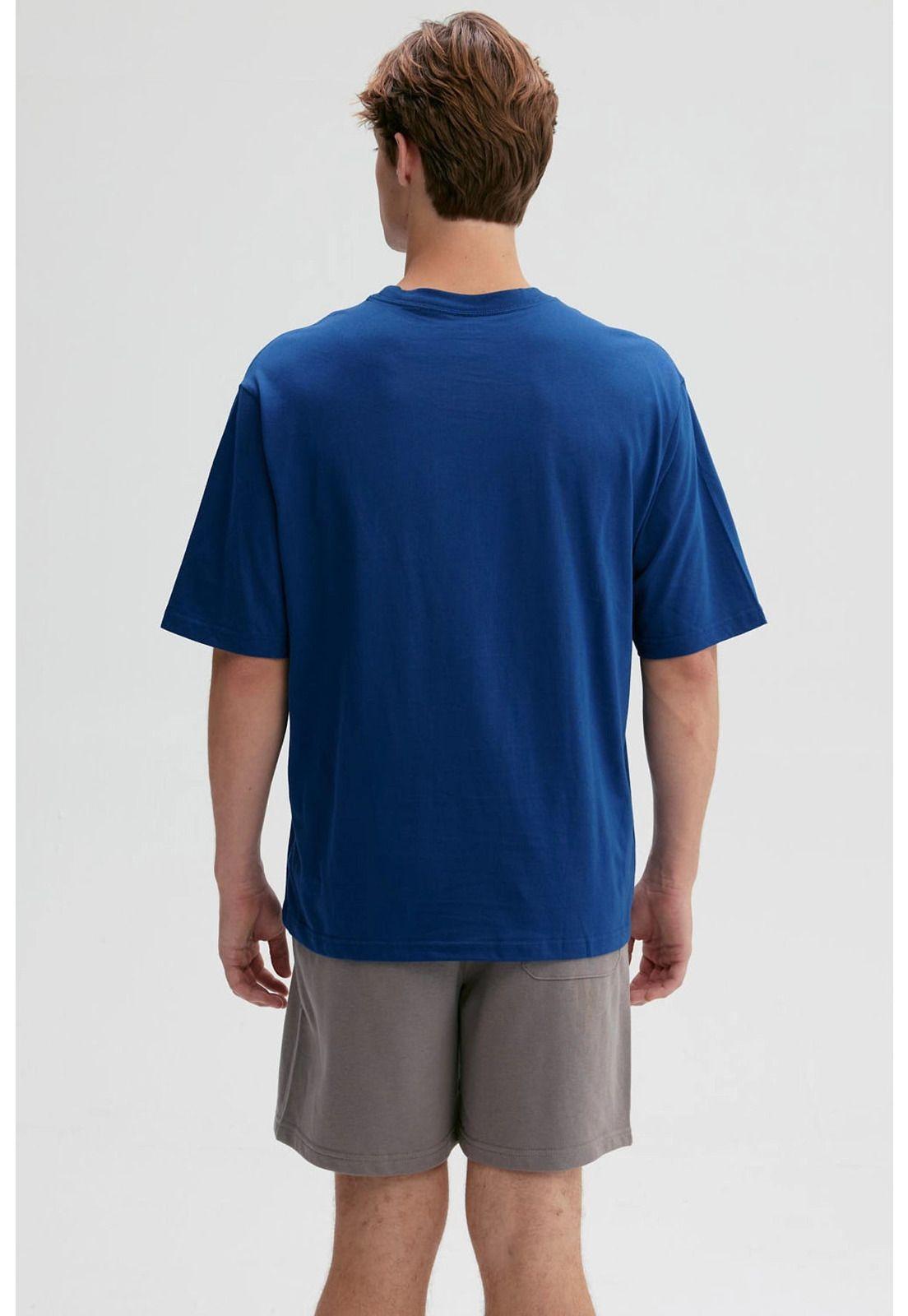 Polera Hombre Print Central Azul - lV-2