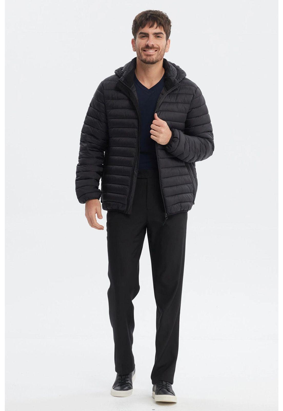 Parka Hombre Slim Negro - ll-3