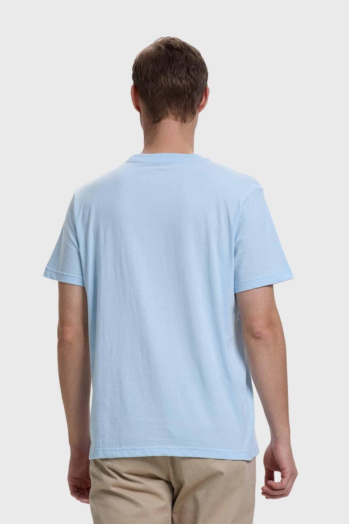Polera Hombre Básica Con Bolsillo Celeste-2