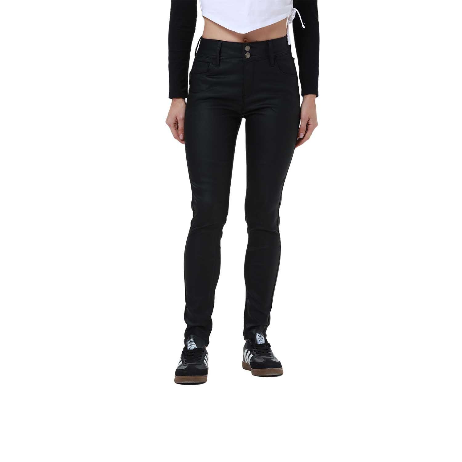 Jeans Mujer Skinny Engomado Negro-0