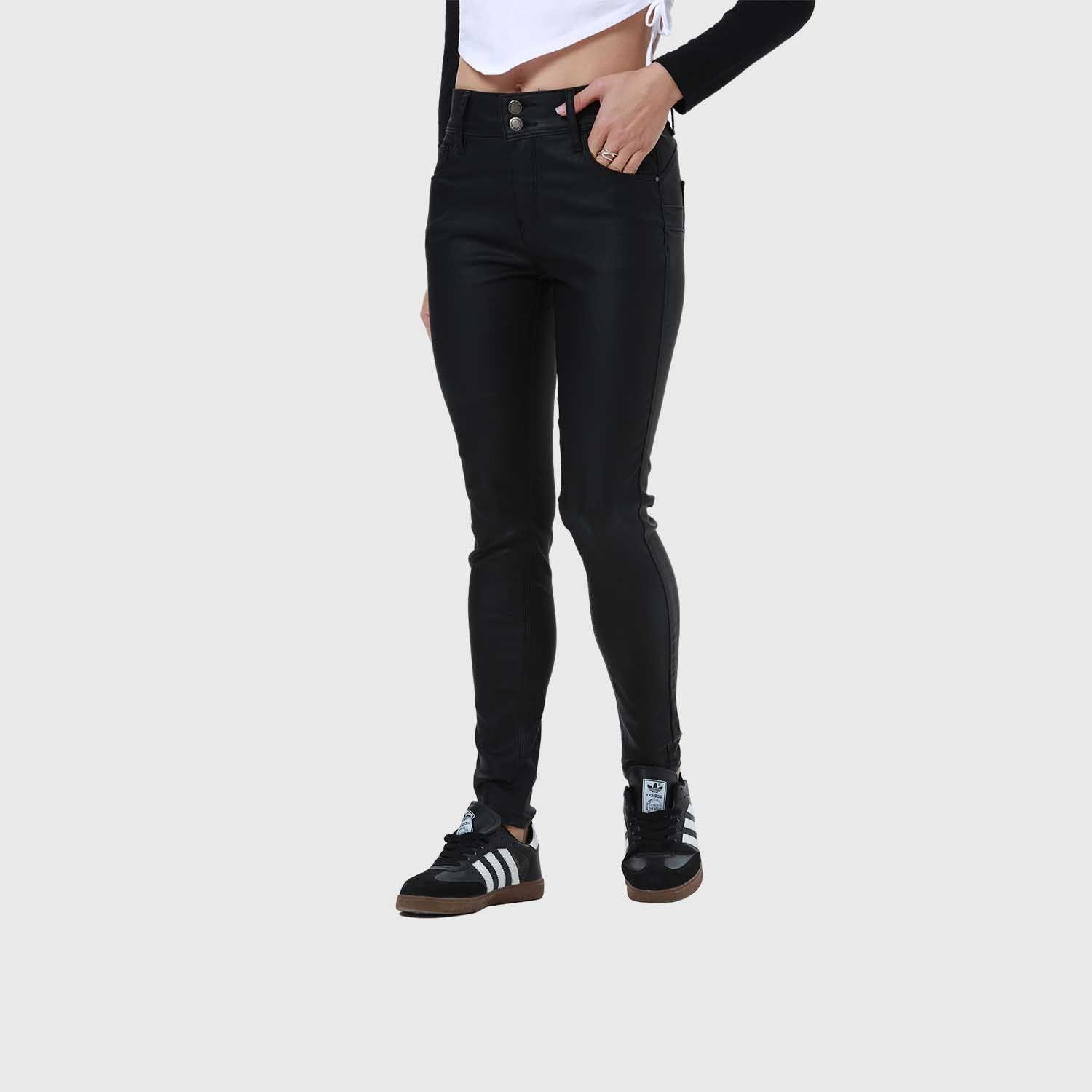 Jeans Mujer Skinny Engomado Negro-1