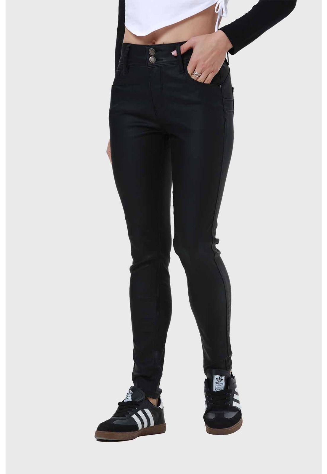 Jeans Mujer Skinny Engomado Negro-1