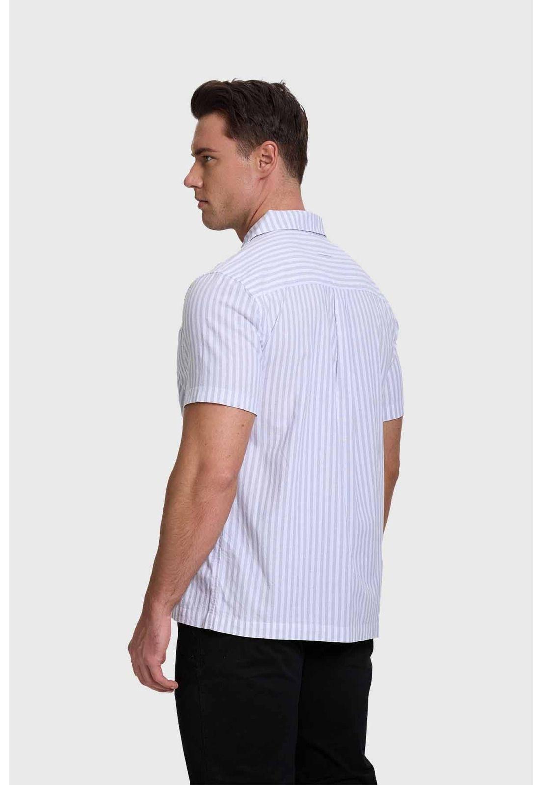Camisa Hombre Rayas Gris - ll-2