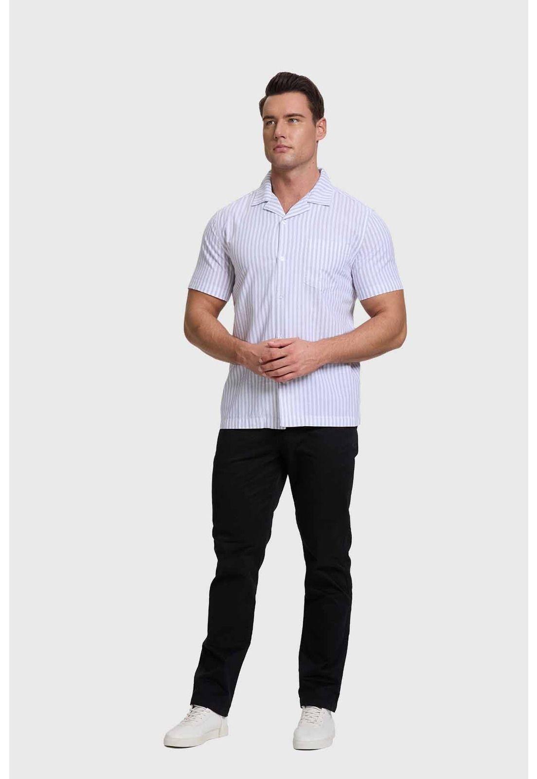 Camisa Hombre Rayas Gris - ll-3