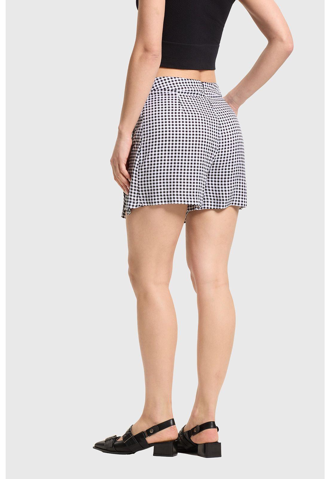 Falda Mujer Short Botones Costado Negro- ll-2