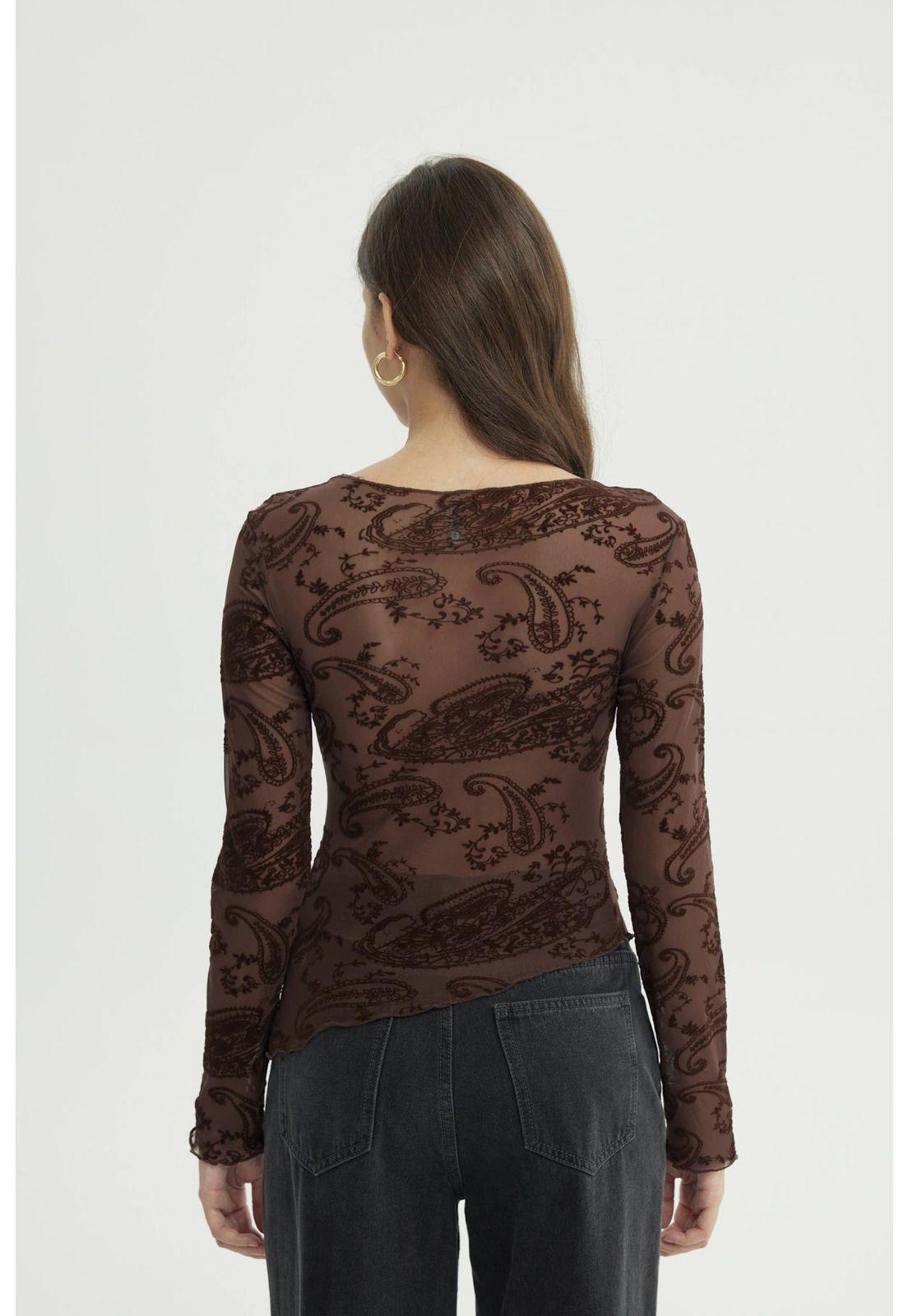 Polera Mujer Ajustado Café - Vll-2