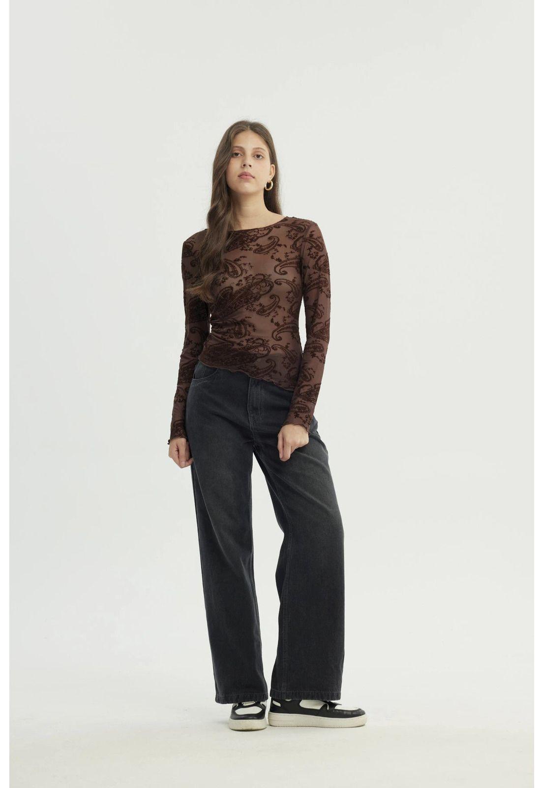 Polera Mujer Ajustado Café - Vll-3