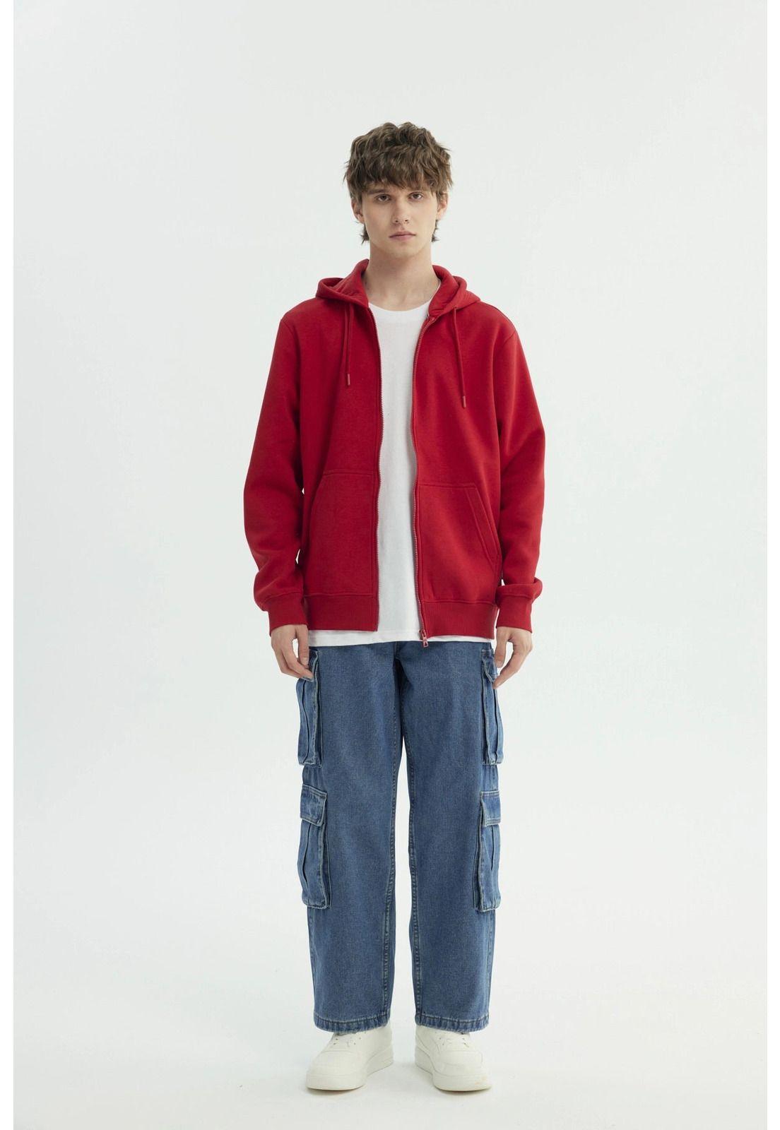 Polerón Hombre Regular Rojo-3