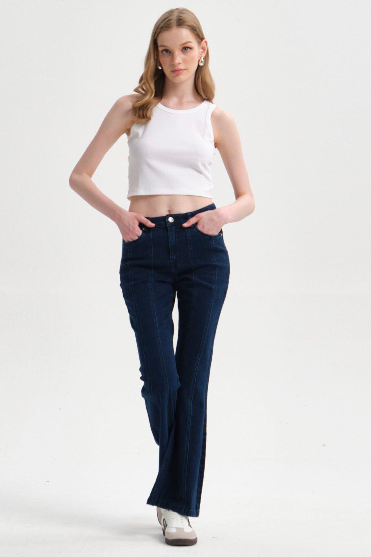 Jeans Mujer Flare Azul-3