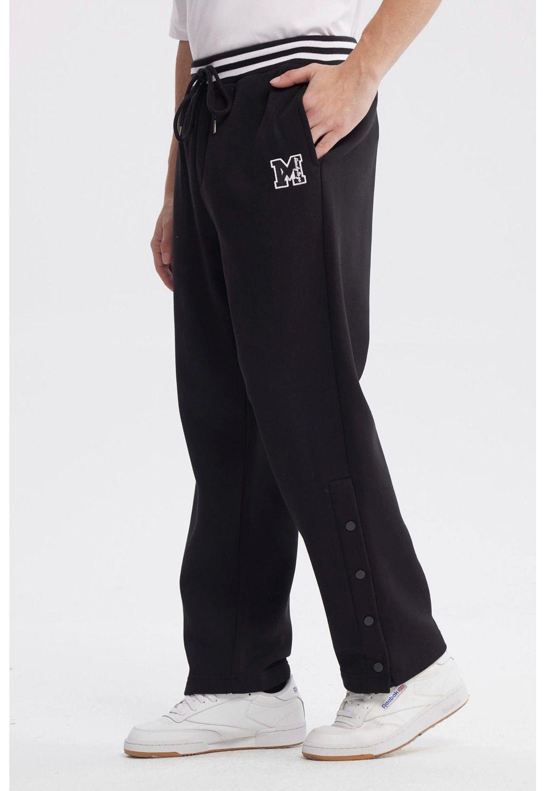 Pantalón Buzo Hombre Juvenil Calce Recto Negro-1