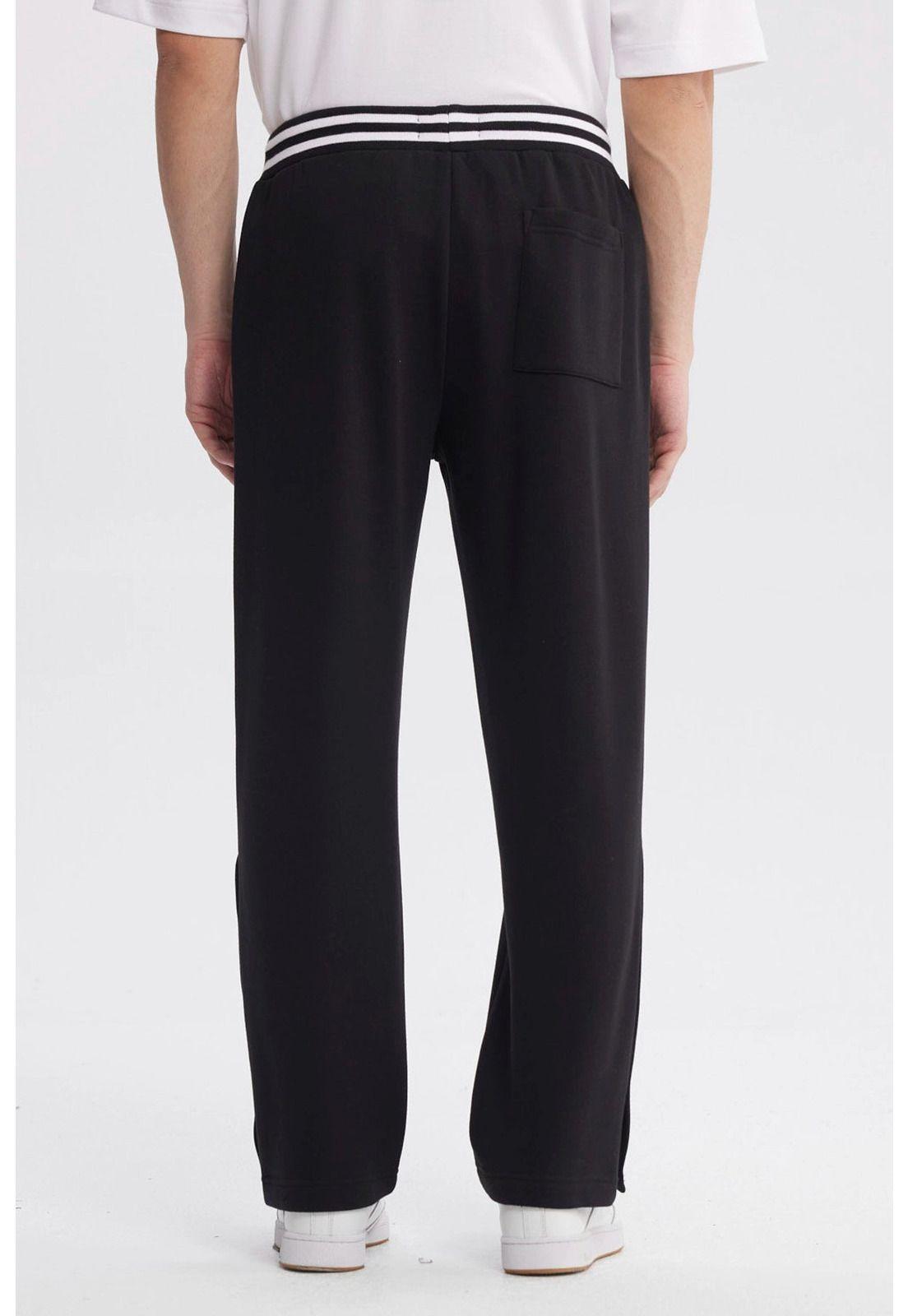 Pantalón Buzo Hombre Juvenil Calce Recto Negro-2