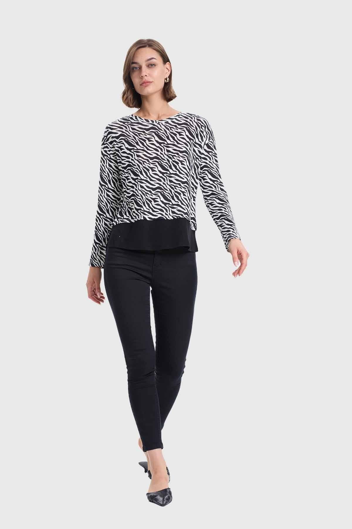Sweater Mujer Con Faldón Blanco-3