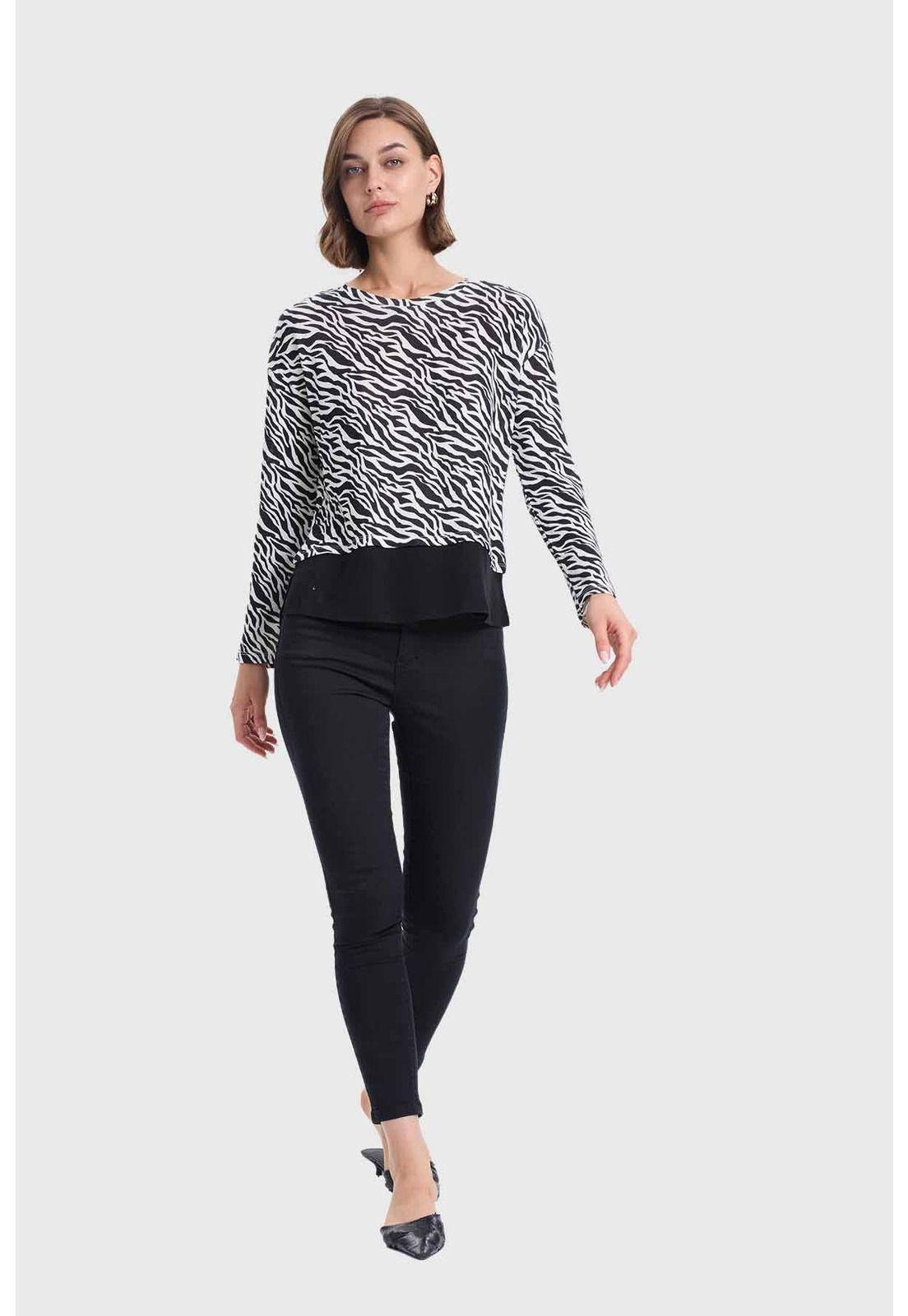 Sweater Mujer Con Faldón Blanco-3