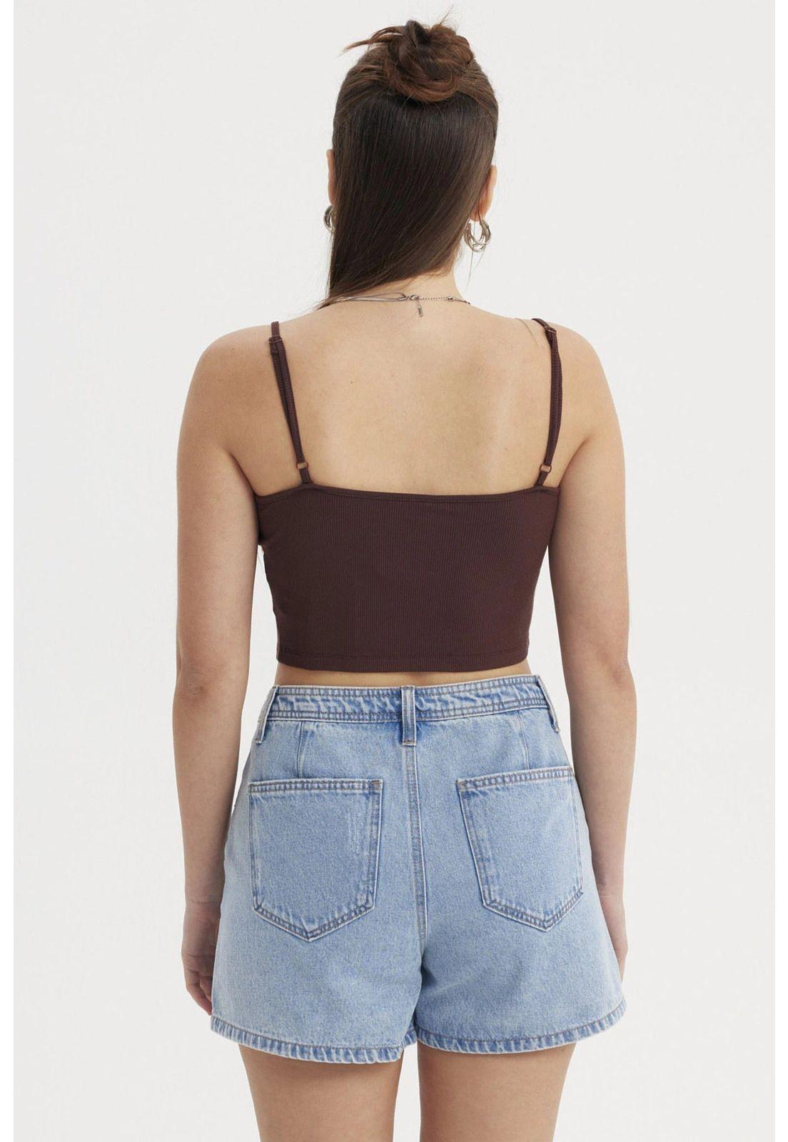 Peto Mujer Crop Rib Café Oscuro-2