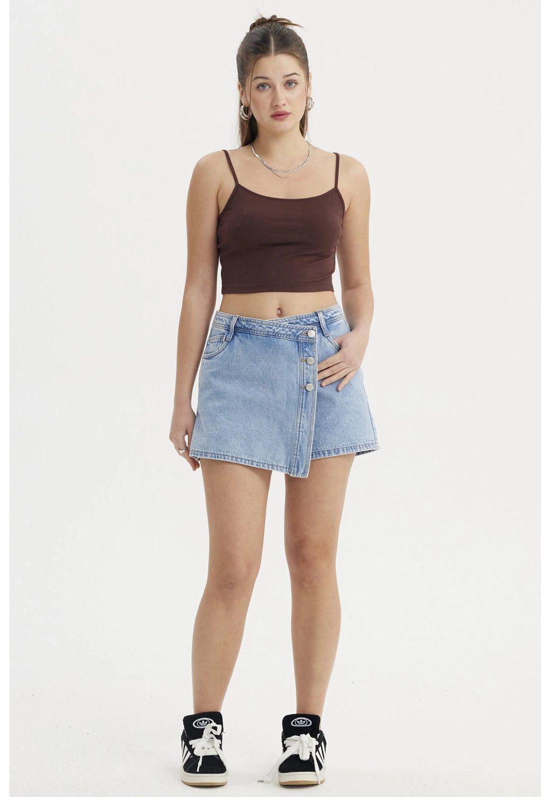 Peto Mujer Crop Rib Café Oscuro-3