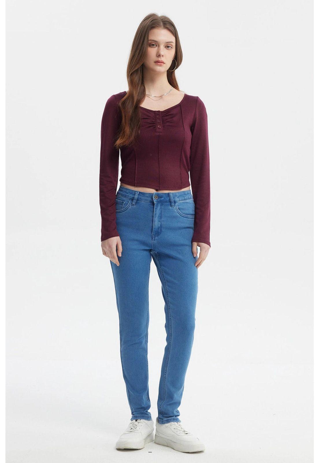 Polera Mujer Ajustado Rojo - V-3