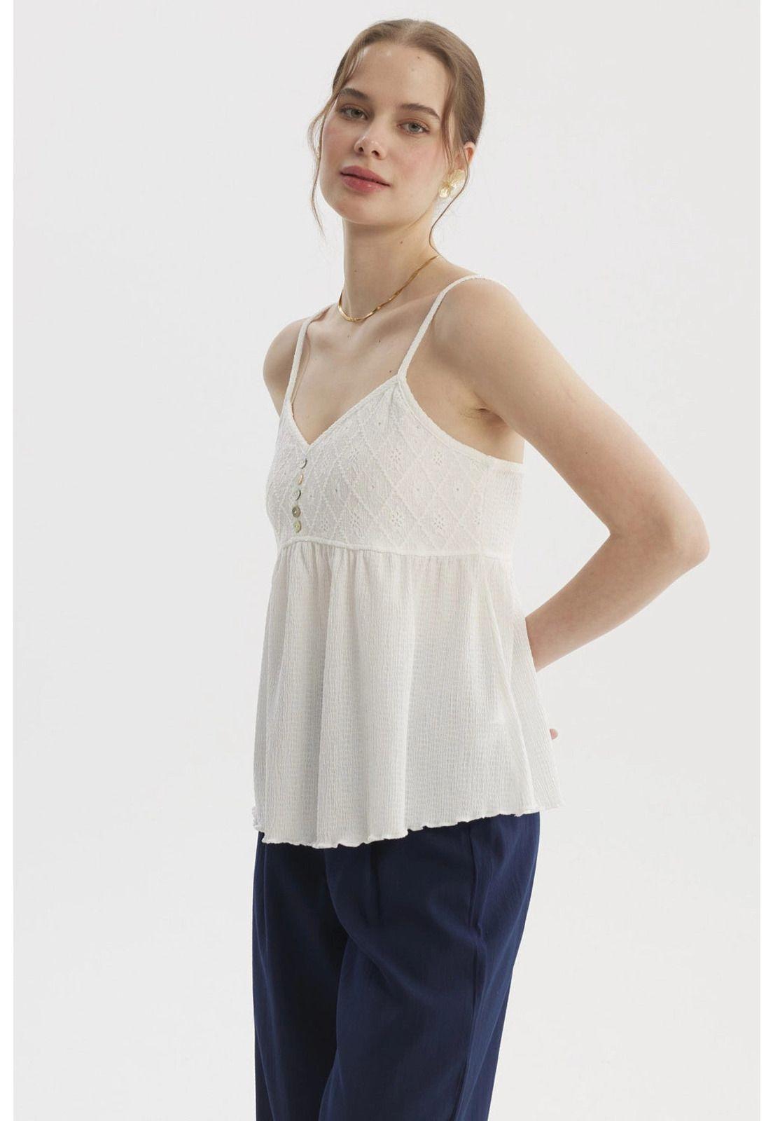 Peto Mujer Escote Calado Crudo-1