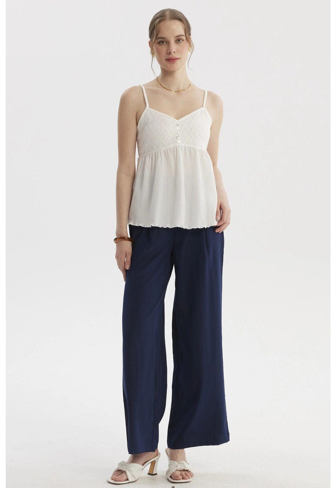 Peto Mujer Escote Calado Crudo-3