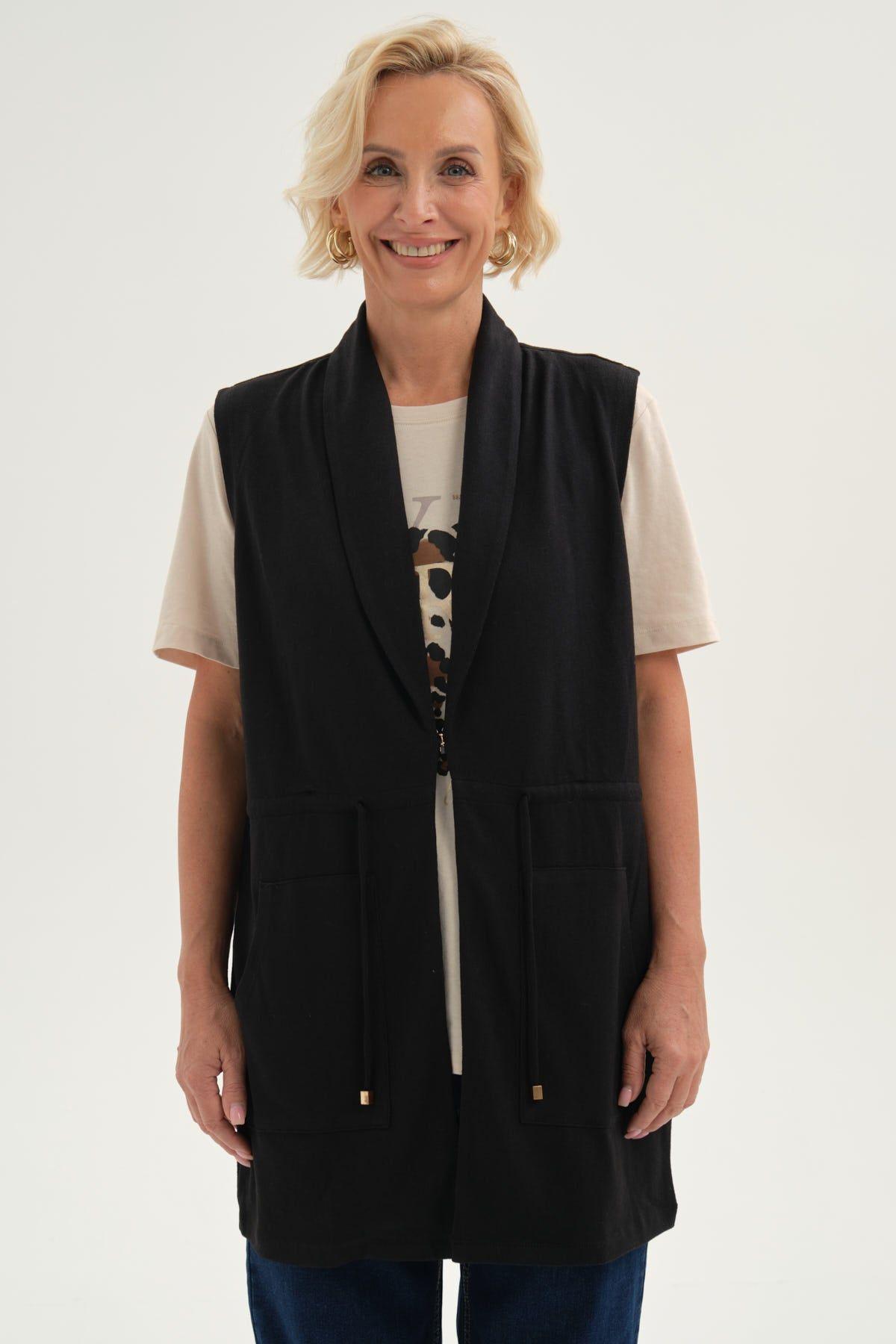 Sweater Mujer Abierto Negro-0