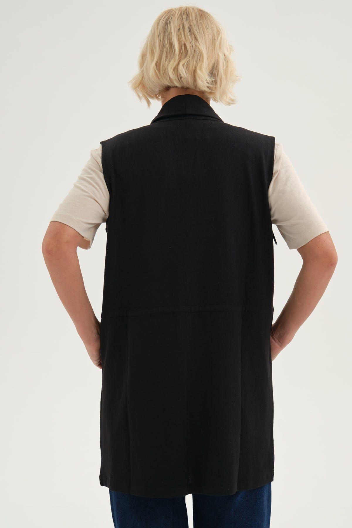 Sweater Mujer Abierto Negro-2